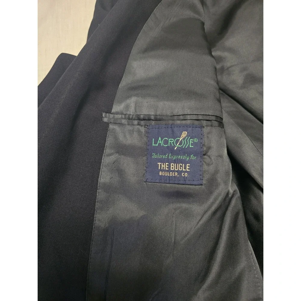 Lacrosse Blazer Mens‎ 42R Black Wool Sport Coat Suit Jacket Made USA Classic